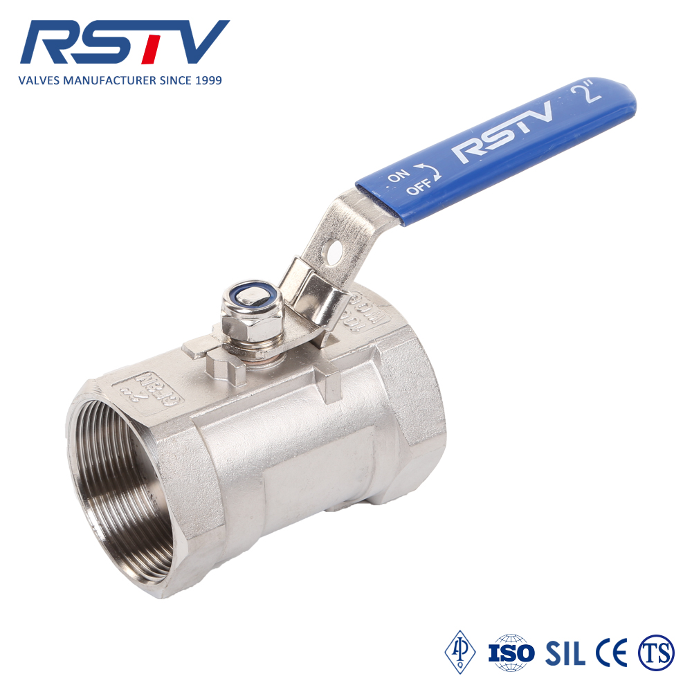 1pc stainless steel floating threaded ball valve with locking device