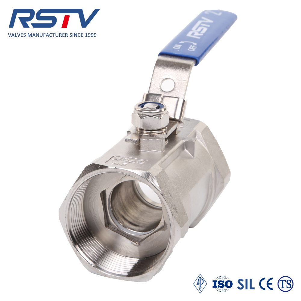 1pc stainless steel floating threaded ball valve with locking device1