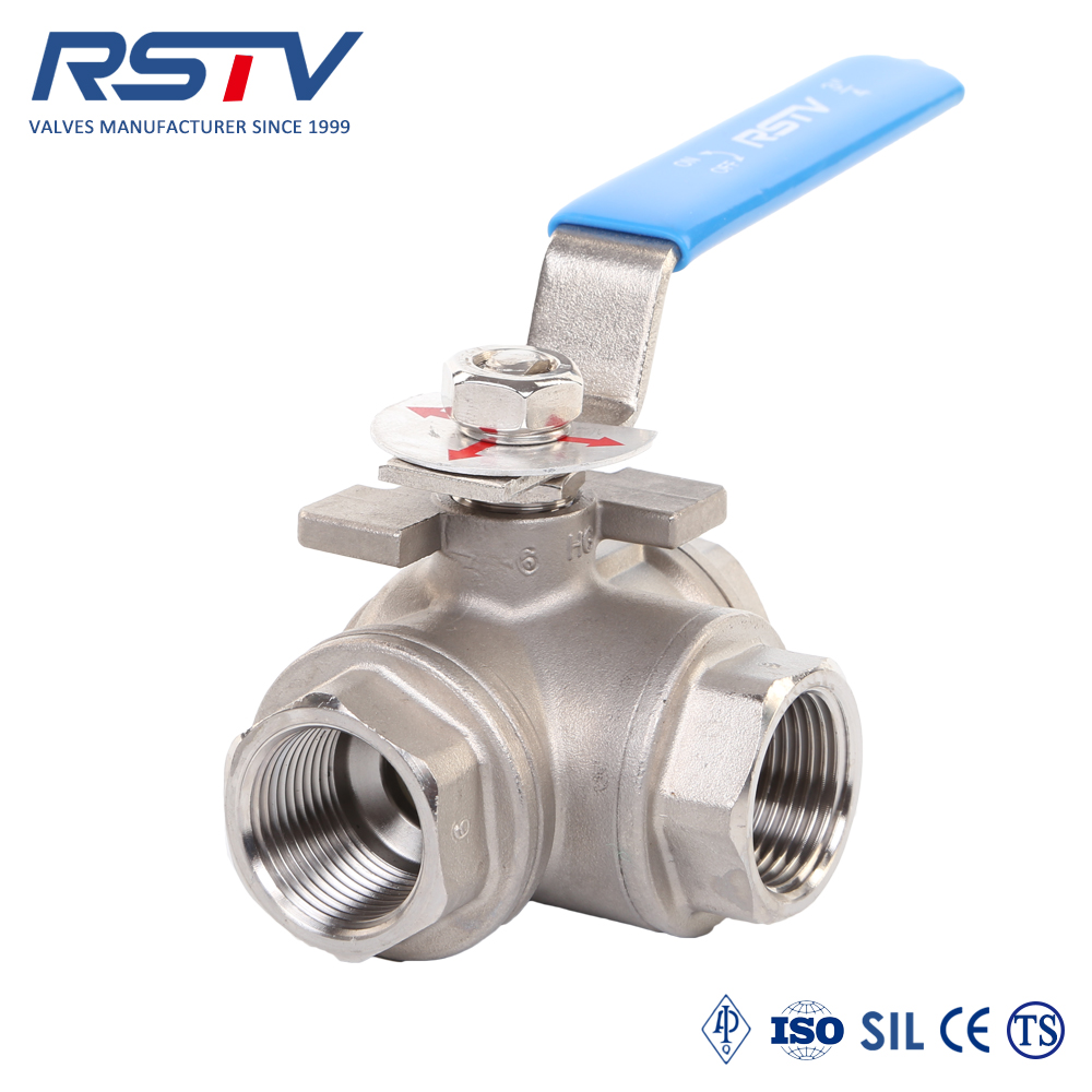 3 way threaded stainless steel ball valve1