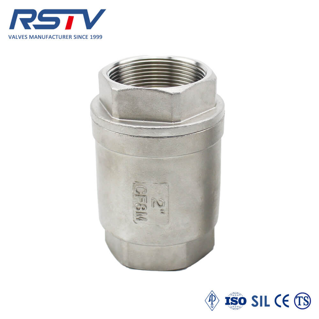 Stainless Steel 2PC Threaded End Vertical Check Valve