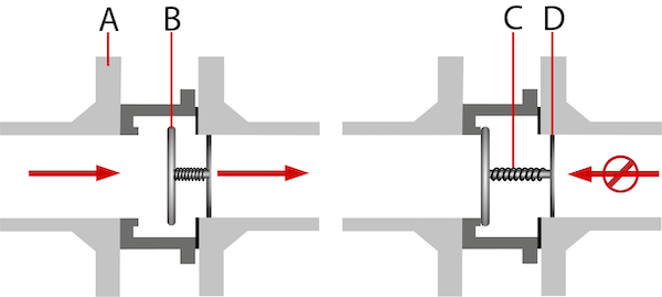 spring check valve components