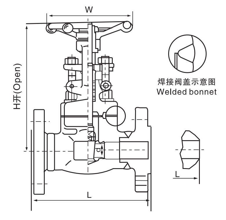 forged steel flange globe valve structure