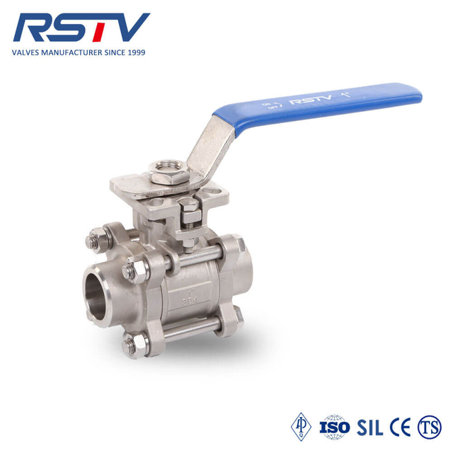 Stainless Steel/Carbon Steel 3pc Ball Valve with ISO5211 Mounting Pad,1000WOG